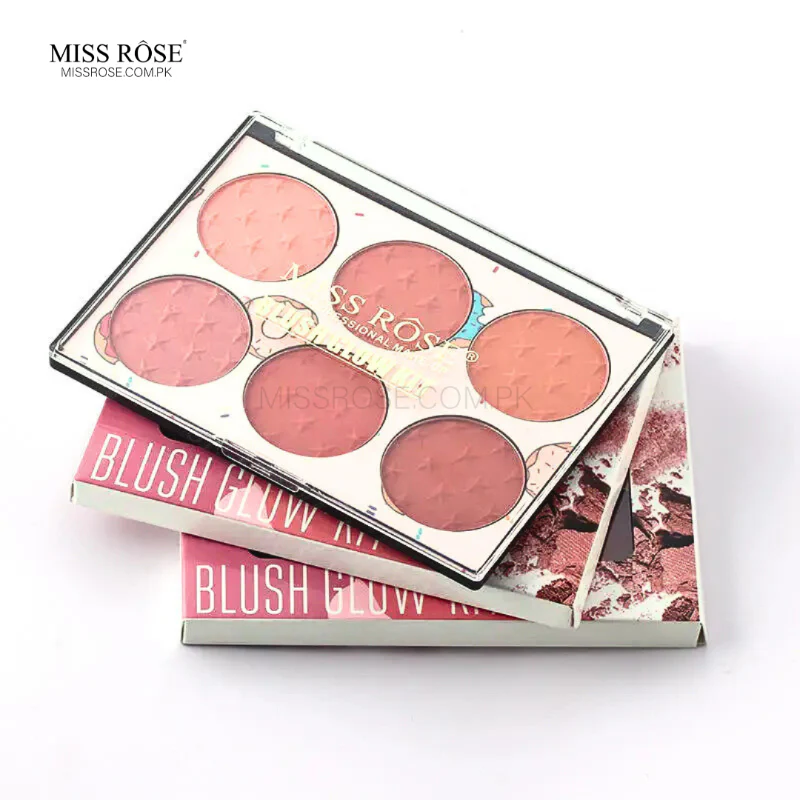 6 Color Miss Rose Blush & Contour Palette - Image 3