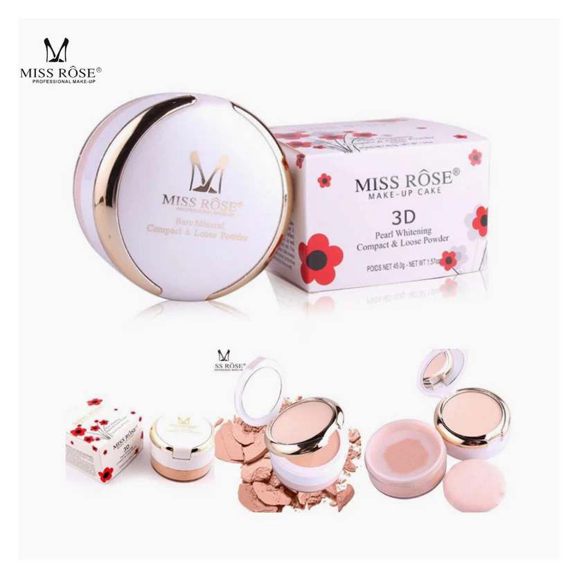 Miss Rose 3D Pearl Whitening Compact Powder & Loose Powder - Image 7