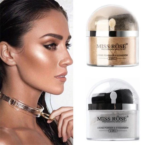 Miss Rose Golden Glitter Loose Powder Highlighter - Image 6